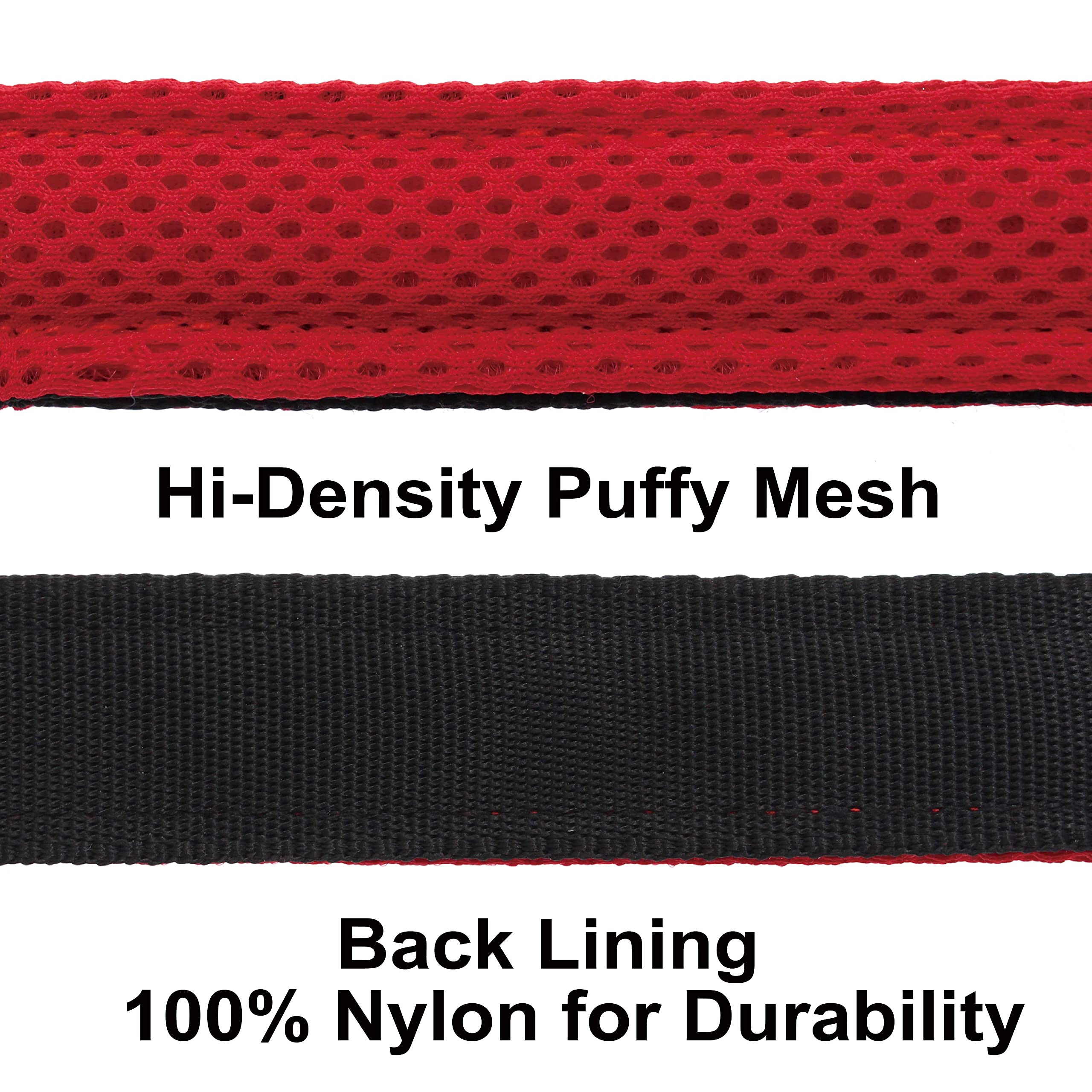 Kruz Premier 5Ft Dog Mesh Leash - Kza1160-02Xs - Lightweight, Breathable, Comfort Puffy Leash - Secure Dual-Layered Tangle-Free